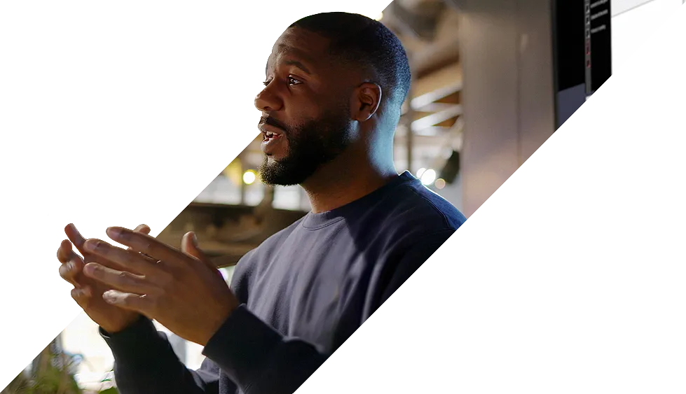 optics black man speaking on data insights